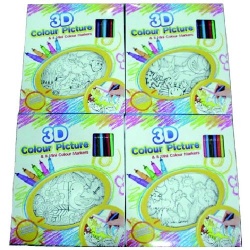 Kleurplaat 3D