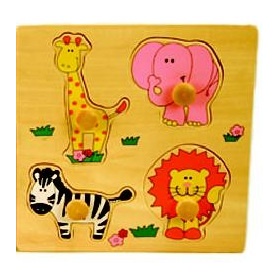 Houten jungle dieren puzzel