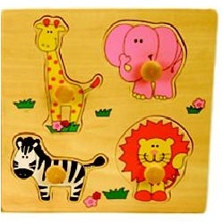 Houten jungle dieren puzzel