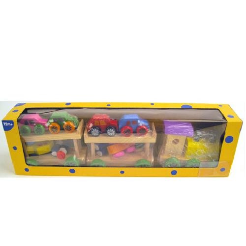 Trein hout met autos