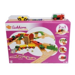 Eichhorn Houten treinbaan 55 delig