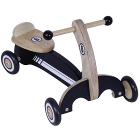 Vergroot Loopfiets Hout Zwart-Wit Loopfiets Hout Zwart-Wit