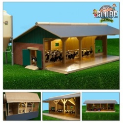 Houten stal met open front