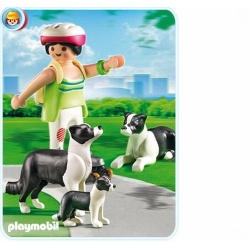 5213 Playmobil Bordercollie familie met oppasser