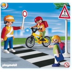 Playmobil verkeersbegeleider met kinderen