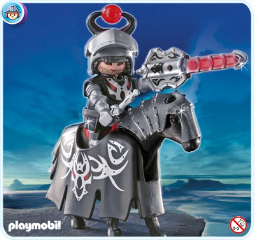 4841 playmobil zwart drakenridder met lans