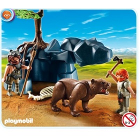 Vergroot 5103 Playmobil Grotbewoners met beer 5103 Playmobil Grotbewoners met beer