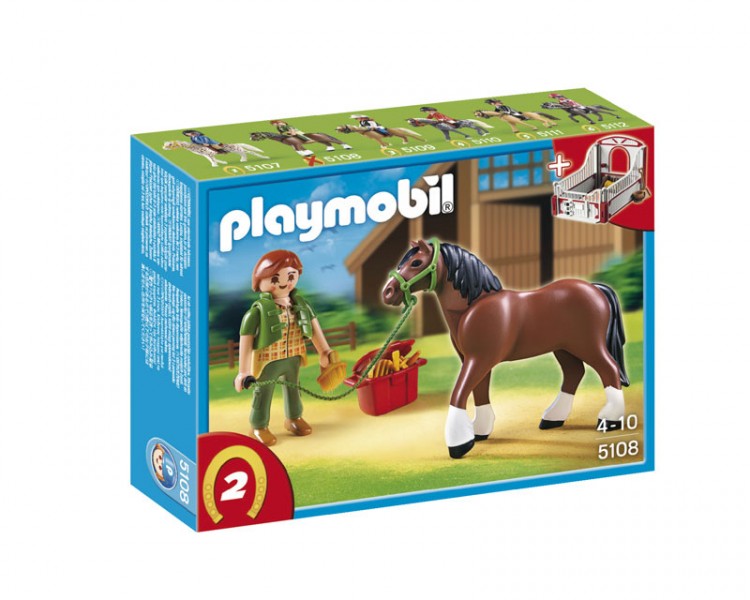 5108 Playmobil Shire Paard met Paardenbox
