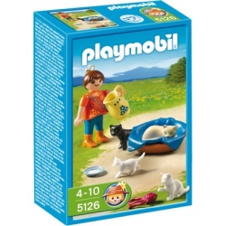5126 Playmobil Meisje Met Poezenfamilie