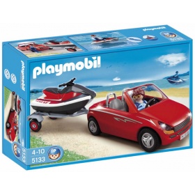 Vergroot 5133 Playmobil Cabrio met aanhangwagen 5133 Playmobil Cabrio met aanhangwagen