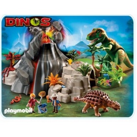 5230 Playmobil T-Rex en Saichania vulkaan