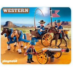 5249 Playmobil Western - Cavaleriewagen met kanonnen