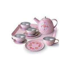 Servies Koffer rose bloem