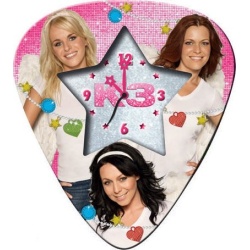 K3 glitter wandklok