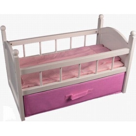 Poppenbed hout wit