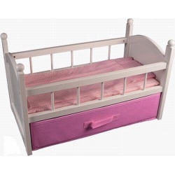 Poppenbed hout wit
