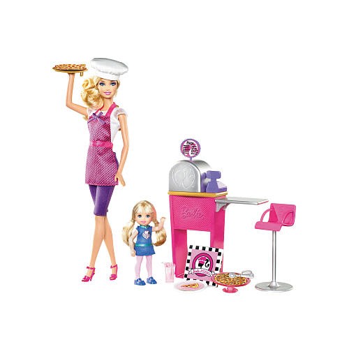 Barbie ik wil graag zijn.... een pizzabakker, speelset