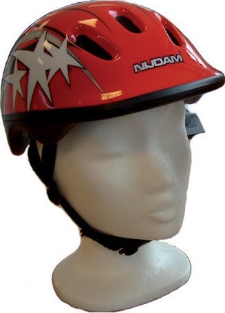 Skate en fietshelm rood-zilver