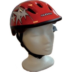 Skate en fietshelm rood-zilver