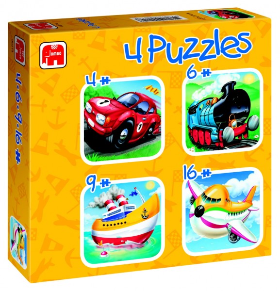 puzzel voertuigen (4, 6, 9, 16)
