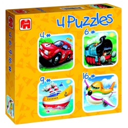 Puzzel voertuigen (4, 6, 9, 16)