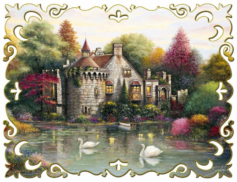 Deco puzzel - verborgen meer kasteel (1000)