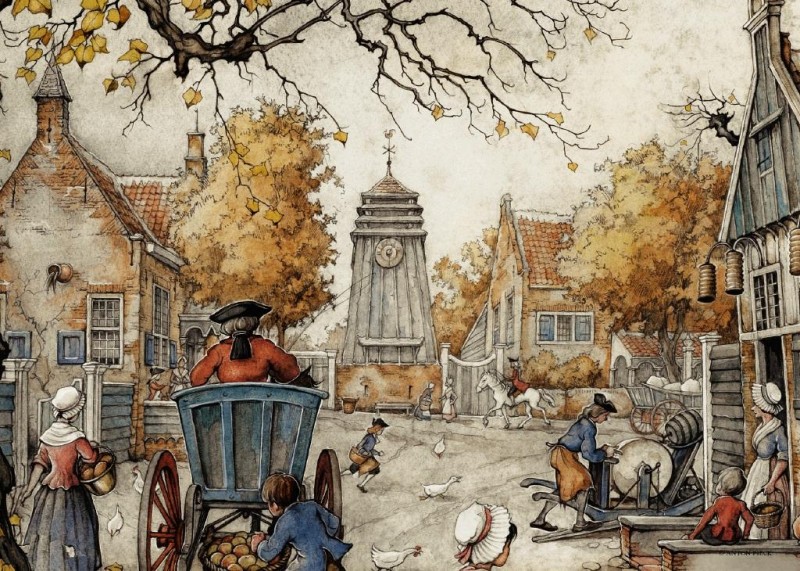 Anton pieck puzzel het dorpsplein (1000)