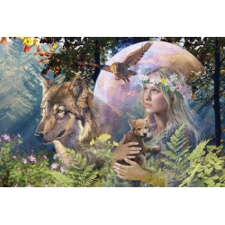 Puzzel wolven in de maneschijn (3000)