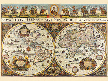 Puzzel blaeuw: wereldkaart 1665 (3000)