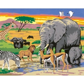 Vergroot Schilderen op nummer: Wildlife dieren in Afrika Schilderen op nummer: Wildlife dieren in Afrika