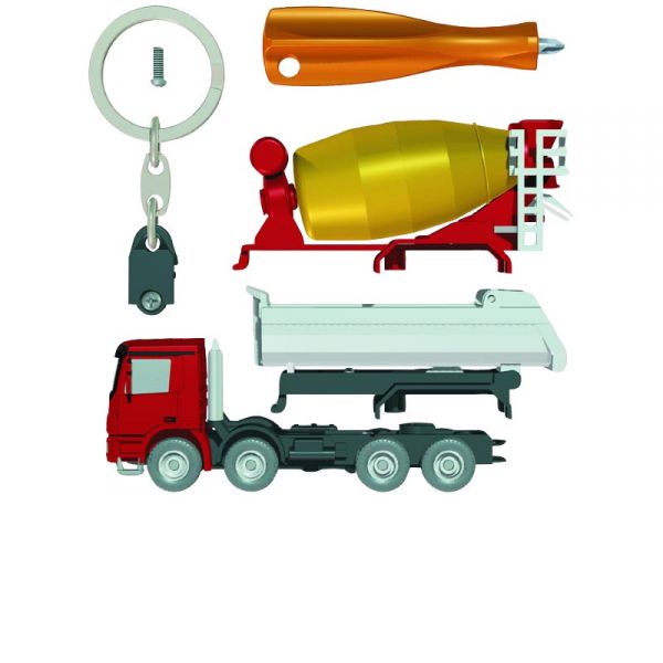 0601 bruder sleutelhanger actros mb betonwagen