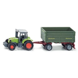 1634 Siku claas tractor met aanhangwagen