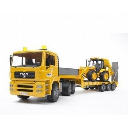 2776 Bruder M.A.N. TGA dieplader met JCB 4CX Baggermachine