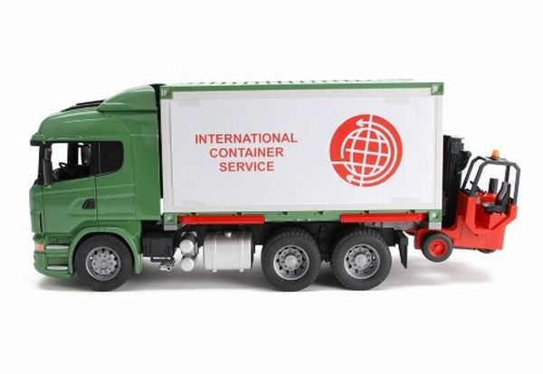 3580 Bruder Vrachtwagen Scania Met Meeneemheftruck