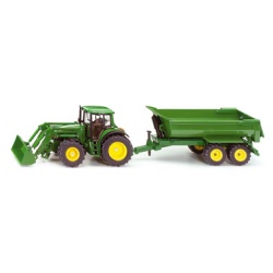 3863 Siku john deere met voorlader en kipwagen