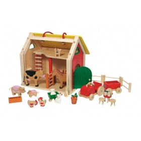 Houten boerderij koffer (31 delig)