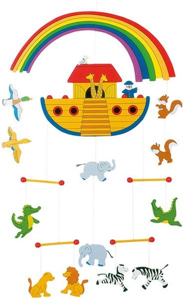 Lees Meer... : Houten Mobile ark van Noach