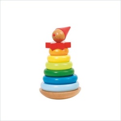 Houten 9-delig stapelfiguur clown