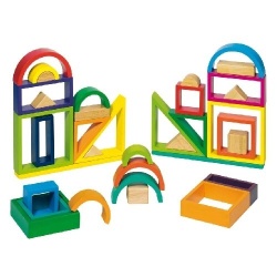 Houten Bouwstenen Regenboog