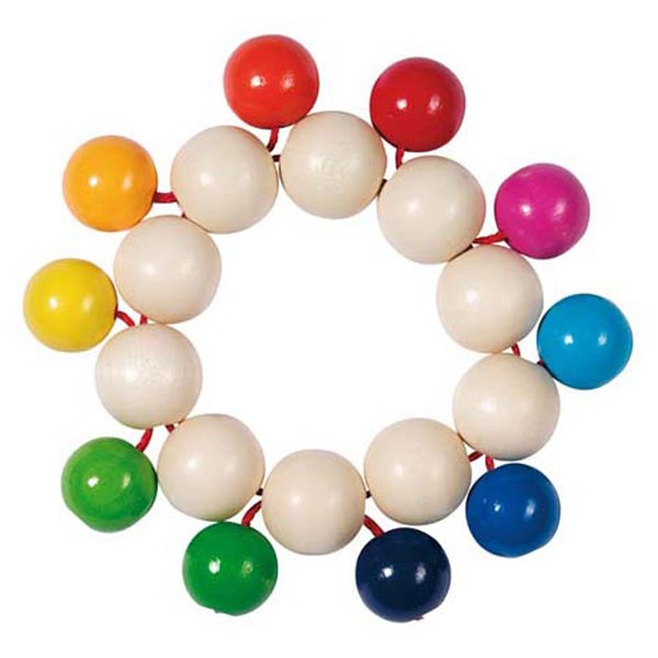 Houten grijpring regenboog