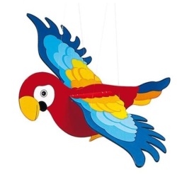 Houten mobile Papagaai