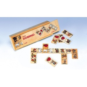 Vergroot de afbeelding Houten domino met diermotieven