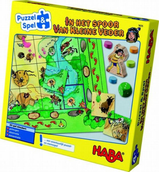 Puzzel En Spel In Het Spoor Van Kleine Veder