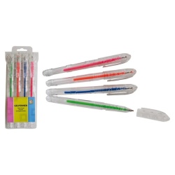 Gelpennen Fluor 4 stuks in Etui
