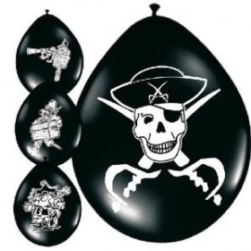 Vergroot de afbeelding Ballon Piraat 30 cm 8 stuks