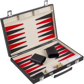 Vergroot Spel Backgammon In Koffer Zwart Spel Backgammon In Koffer Zwart