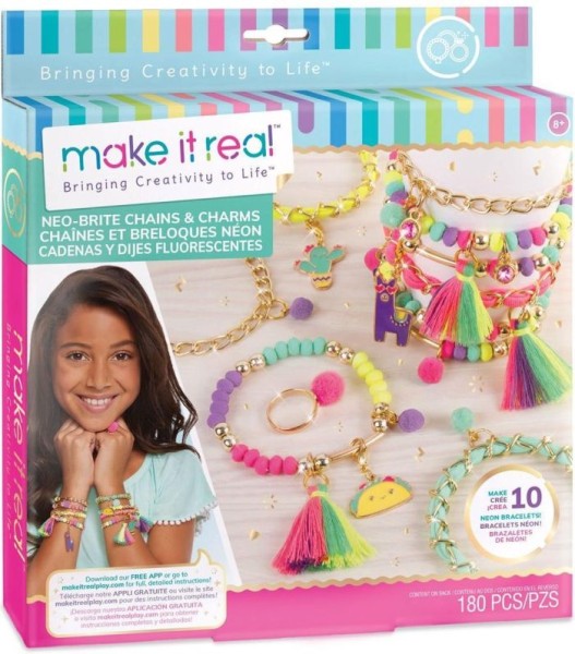 Make it Real Neon Armbandjes met bedeltjes maken