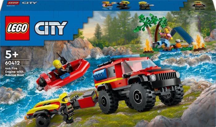 60412 Lego City 4X4 Brandweerauto Met Reddingsboot