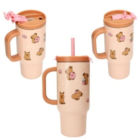 Vergroot Penfection To Go Beker Met Rietje Capybara Penfection To Go Beker Met Rietje Capybara