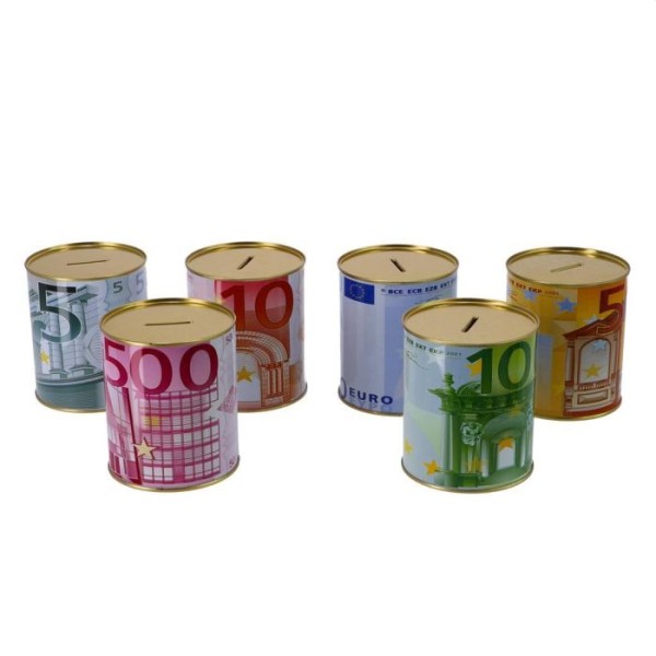 Spaarpot Met Eurobiljet 10x10x12Cm